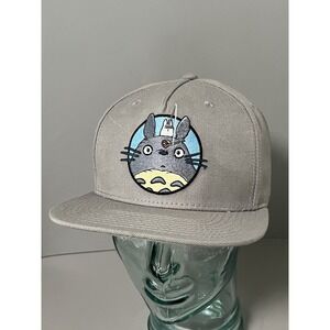 My Neighbor Totoro Face Studio Ghibli Embroidered Snapback Hat Gray Bioworld